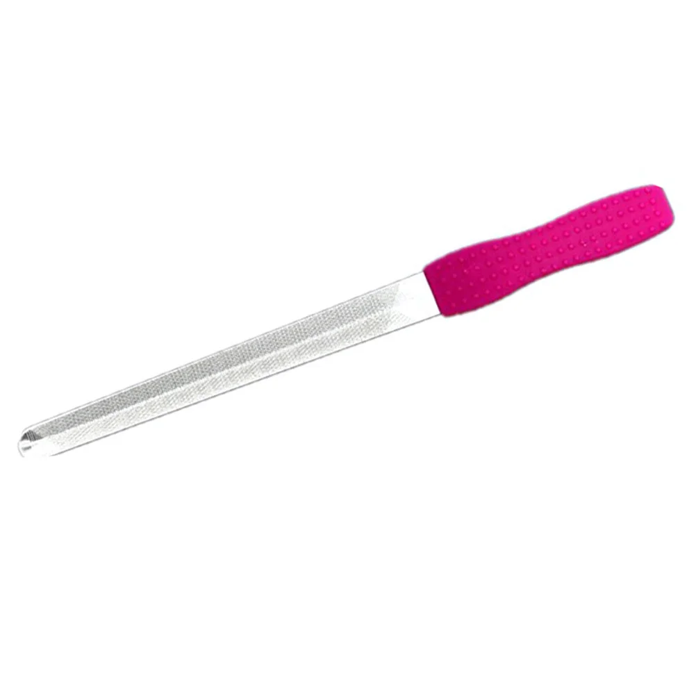 

Stainless Steel Double Side File Emery Board Straight Nail Art Tool For Manicure Nail Extension Sanding Block Rosy