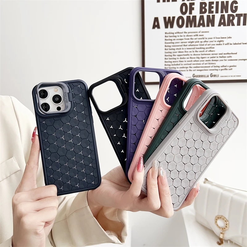 Luxury Invisible Heat Dissipation Magnetic Suction Bracket Silicone Case For iPhone 15 14 13 12 11 Pro Max Plus Protective Cover