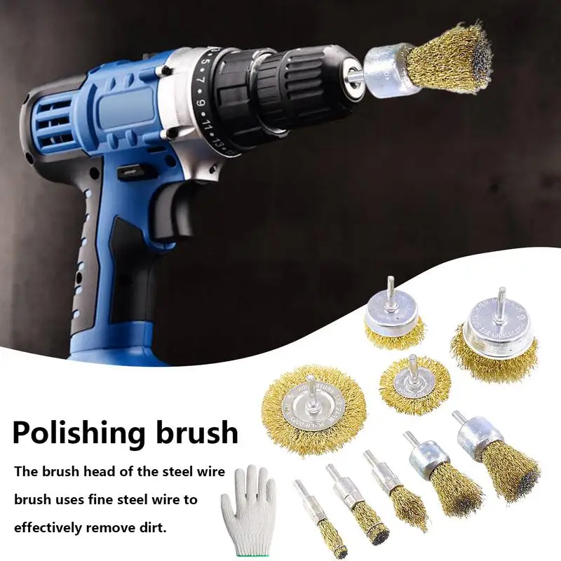 Wire Brush For Drill Wire Wheel For Drill Tools 9 Pcs Wood Working Tools And Accessories Cleaning Brush Rust Removal Brush With