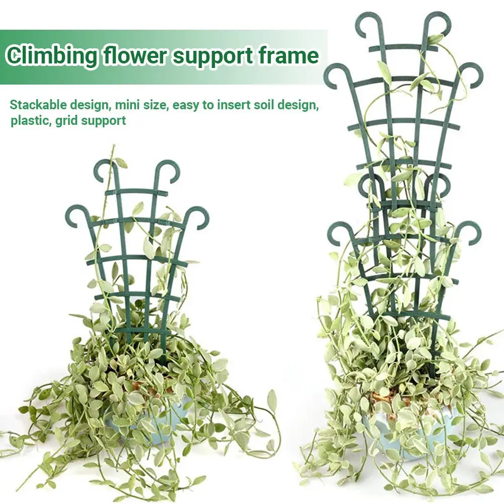 Mini Plant Trellis Support Rack Garden Plastic Flower Climbing Frame Potted Vine Rose Ivy Balcony Pot Stakes Gardening Tools
