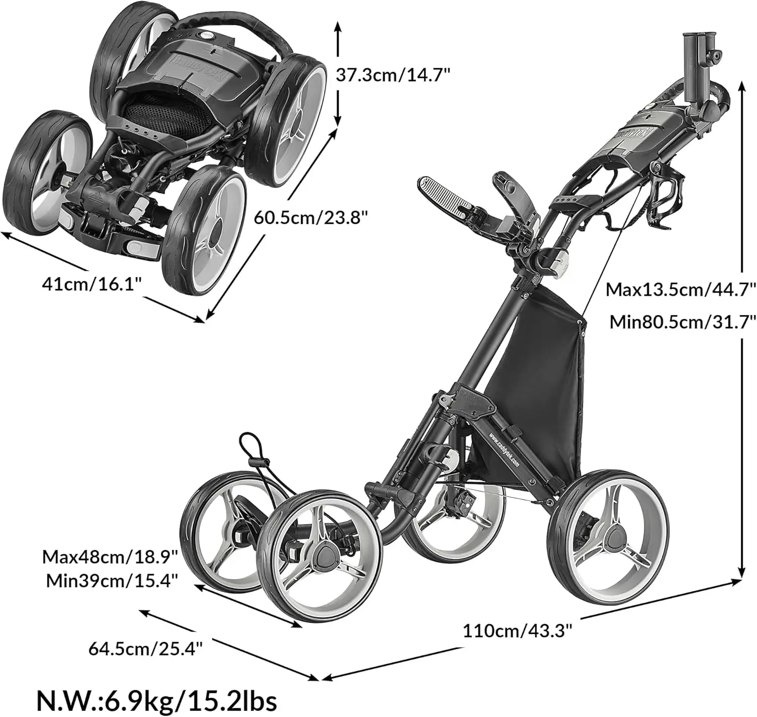 Explorer V8 - SuperLite 4 Wheel Golf Push Cart, Explorer Version 8