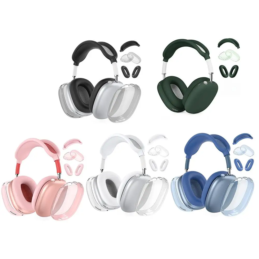 ل AirPods Max حافظة واقية من السيليكون وسادة أذن ناعمة مقاومة للصدمات تصميم حقيبة تخزين الغبار بلوتوث مع غطاء الرأس G8H2