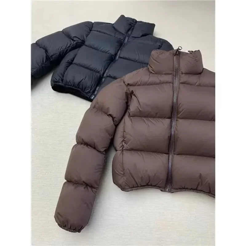 Abrigo de burbujas para Mujer, Parkas cortas y gruesas con cuello levantado y costuras contrastantes, para invierno y otoño