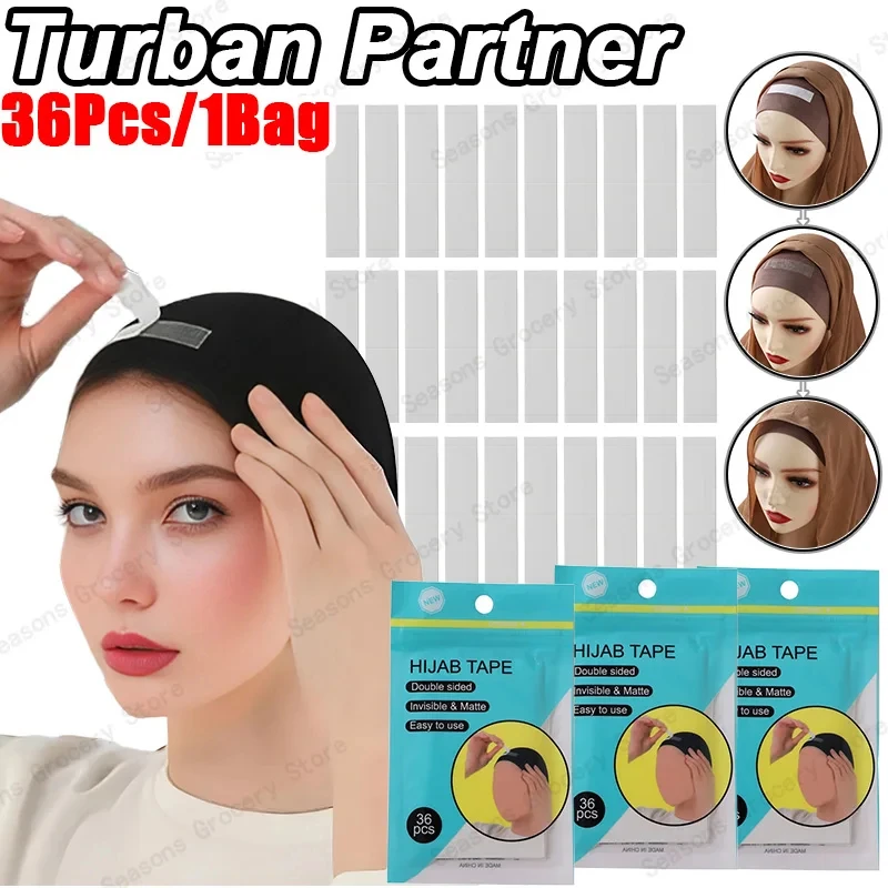 1Bag (36pcs)/ 1Set 2Bags(72pcs)/1Set 8Bags(288pcs) Non Slip Hijab Tape Hijab Accessories Easy to Wear Hijab Hack Anti-Slip Tape