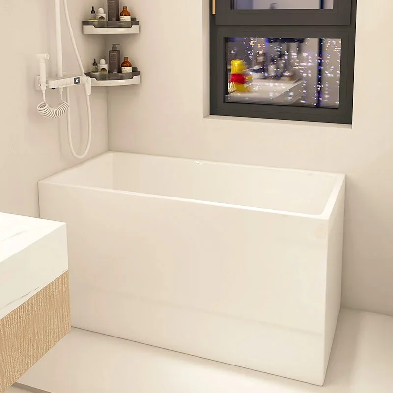 Acrylic bathtub small apartment square Japanese-style small bathtub household