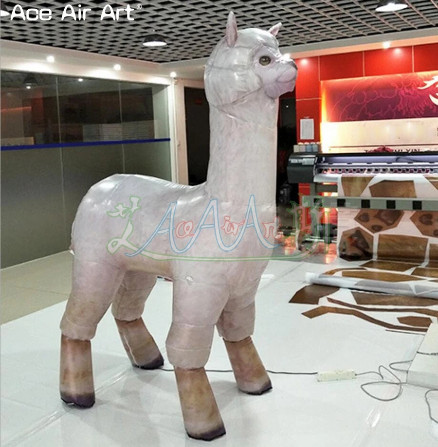 ประณีตสมจริง Inflatable Alpaca Mascot,Inflatable สัตว์แบบจําลองสําหรับกลางแจ้งโปรโมชั่นตกแต่งโดย Ace Air Art