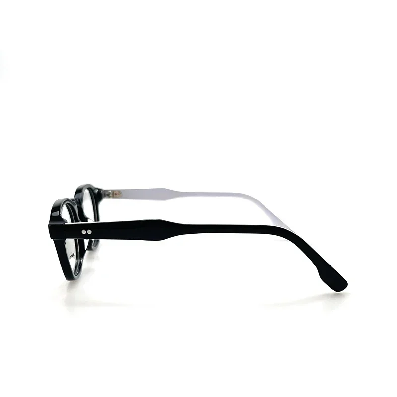 Beautiful Now Unisex Vintage Round Eyeglasses Frame – Lightweight Black Optical Glasses with Clear Temples for Men and Women