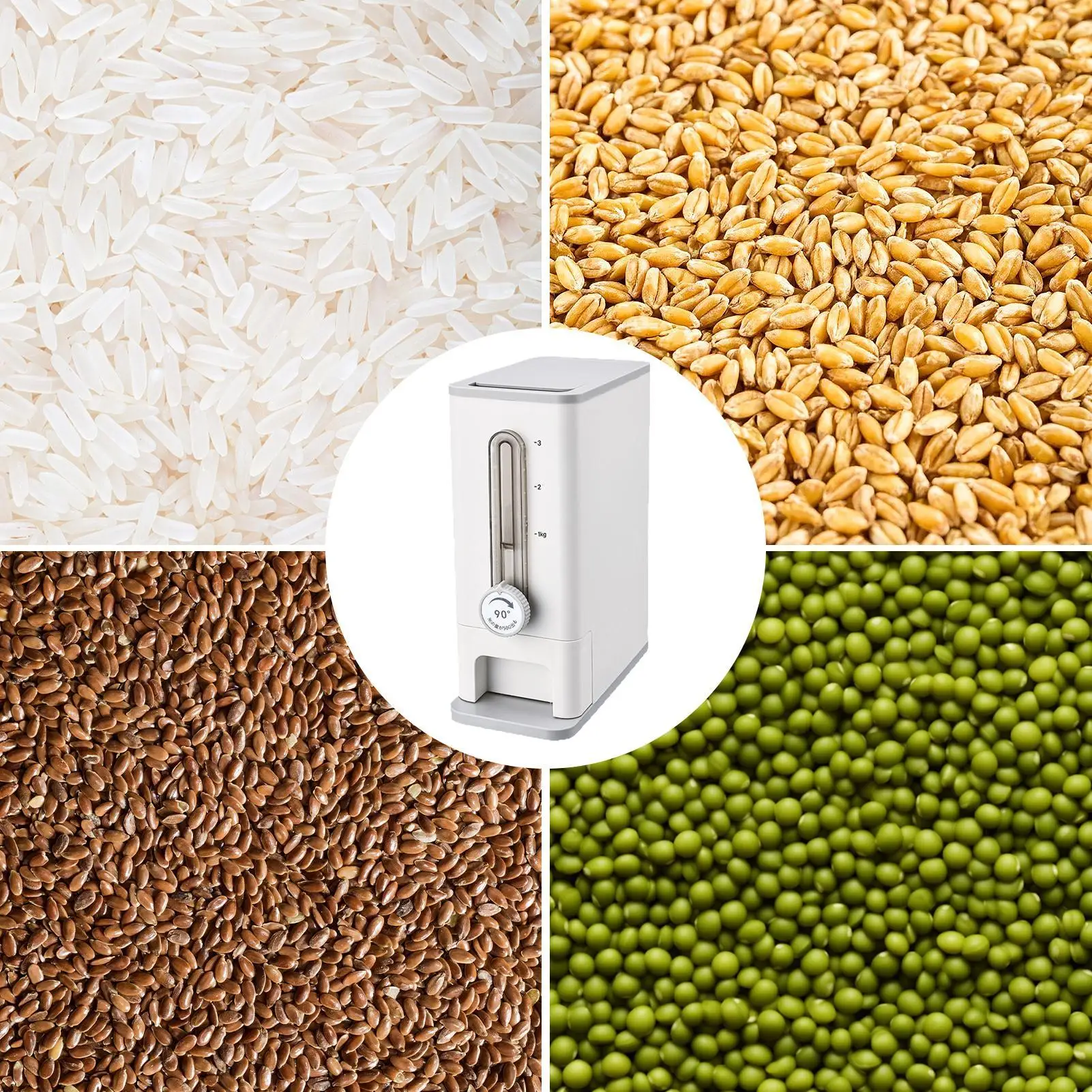 

Контейнер для хранения риса, герметичное ведро для круп большой емкости, диспенсер для зерна для кухни, кладовой, дома, ресторана, зерна