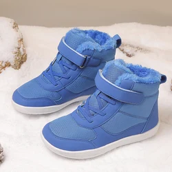 New Children's Snow Cotton Boots Waterproof Cotton Shoes Boys Girls Padded Warm Winter Girls Cotton Shoes Barefoot Snow Boots