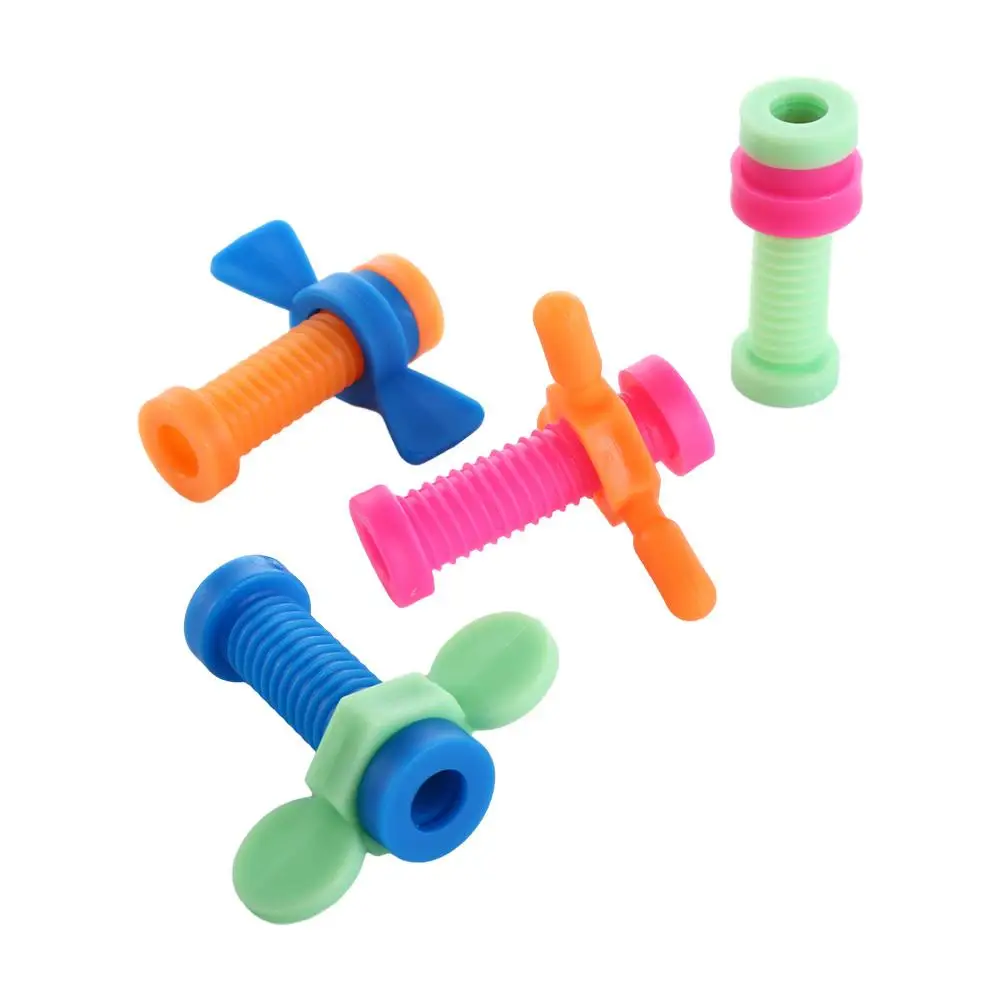 Roterende Schroef ABS Schroeven Speelgoed Kleurrijke Zintuiglijke Roterende Schroef Etuis Slider ABS Fidget Potlood Toppers voor 4 stks/set