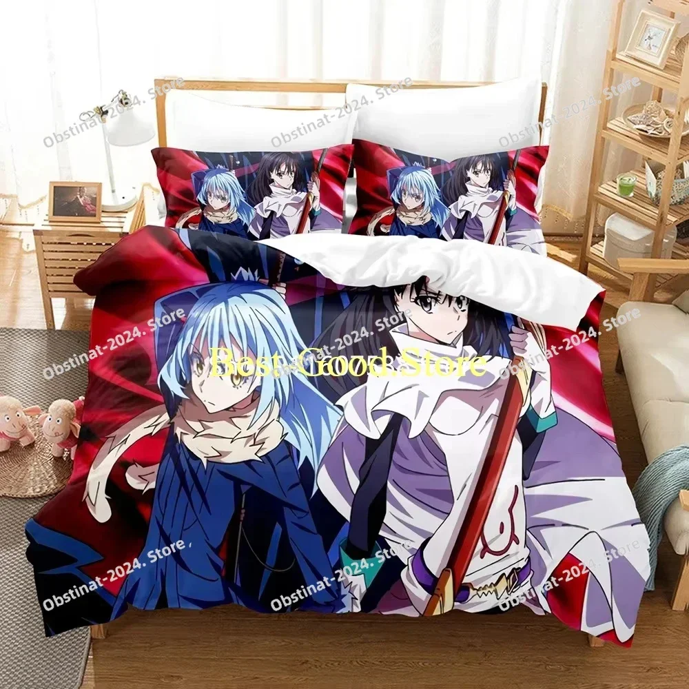 Kids Cartoon Bedding Set 3D Design Slime Character Customizati Anime Printed Children Boy Girl Warm Bed Throw
