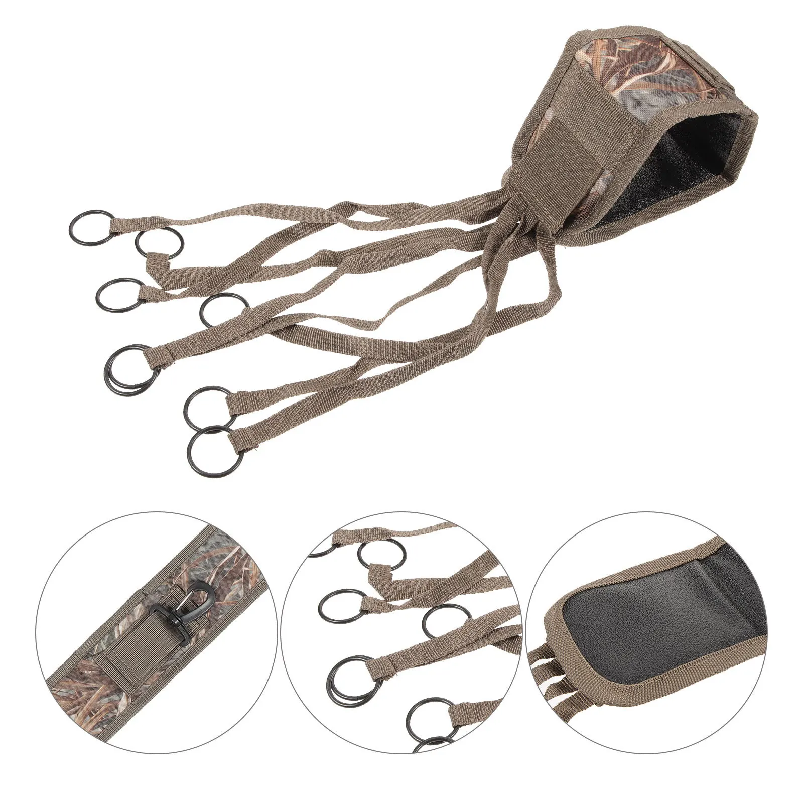 

Camo Hunting Strap 102Cm Long Oxford Cloth Carrier With 8 Hanging Holes D-Ring Buckle For Birds Ducks Outdoor Tote