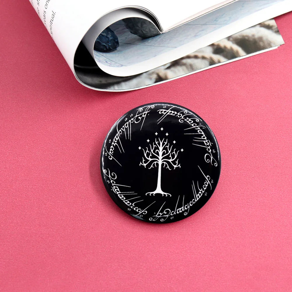 One Ring with Tree of Gondor Narsil Sword Golf Ball white tree Novel Movie fans gift Button Pin Tinplate Badge Jewelry Decorate