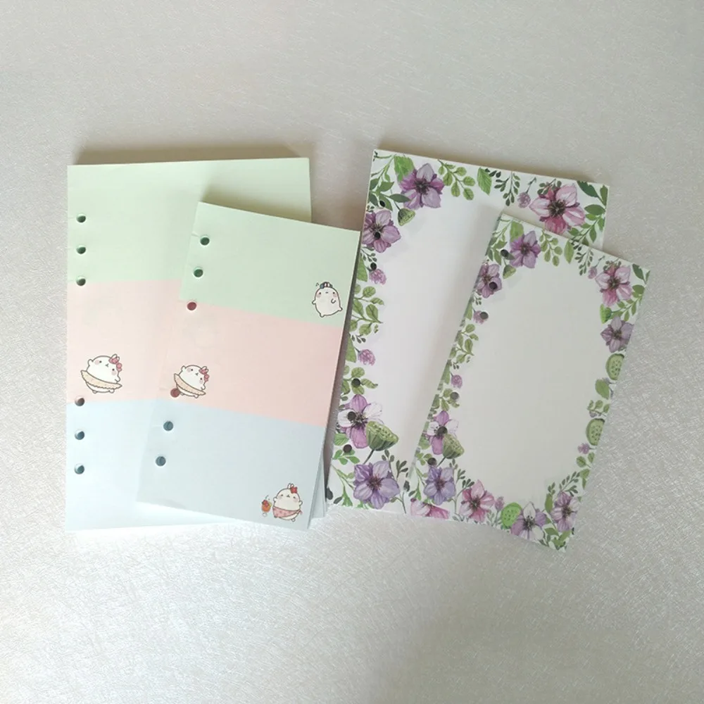 6 Hole A5 A6 A7 Loose Leaf Refill Paper Flower 40 Sheets Inner Refill Spiral Binder Paper To Do List Paper Stationery