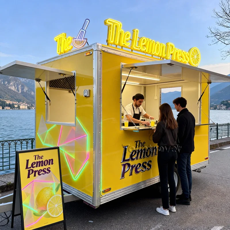 Commercial Remorque Food Truck Ce Waffle Crepe Pancake Mobile Food Trailer Cart Donut Ice Cream Food Trailer with Full Kitchen