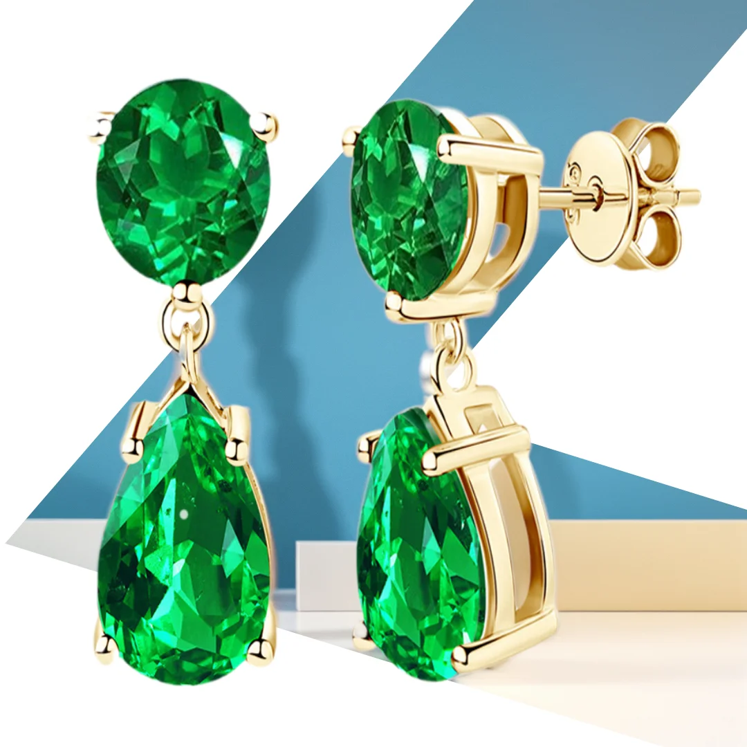 

Solid 925 Sterling Silver Diaspore Gemstone Earrings Green Emerald Water Drop Earrings for Women Trendy Fine Jewelry