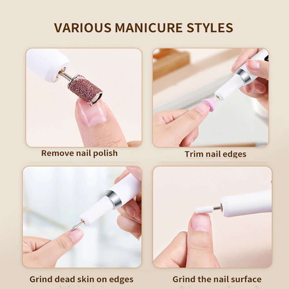 Profesjonalne frezy do elektrycznej frezarki do paznokci, do szlifowania, polerowania, usuwania martwego naskórka, artystycznego szlifowania, pilnik, długopis, maszynki do manicure.