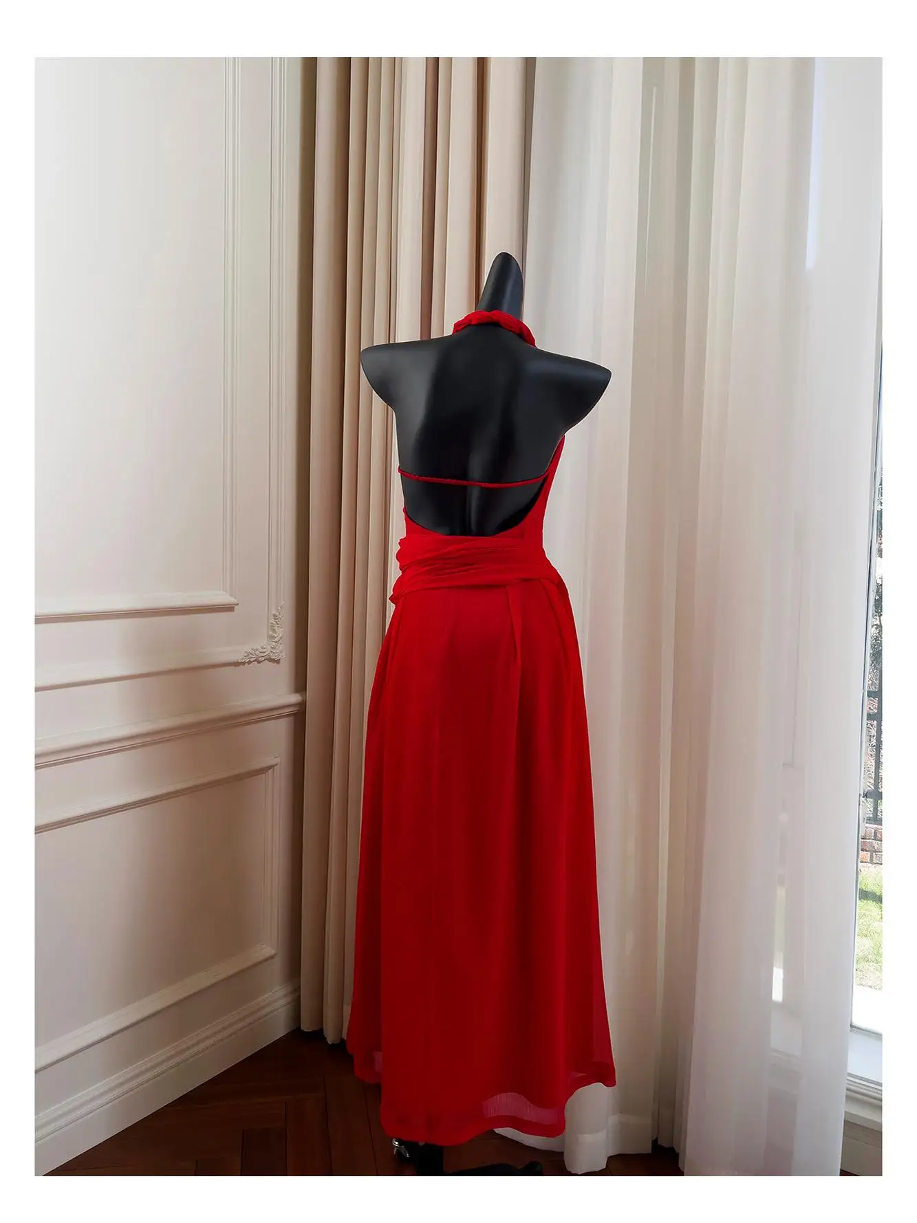 Sexy Red Long Dr Ne… - image