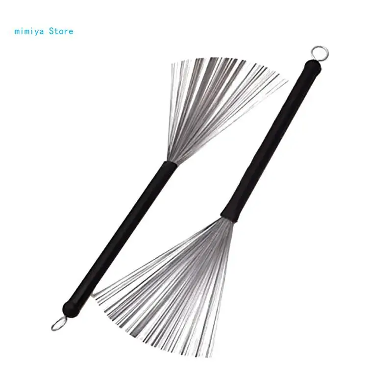 Drum Brush Retractable Steel Wire Brush Drum Drum Brush with Comfortable Plastic Handles Length 32cm