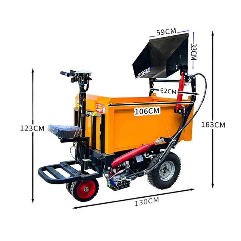 Construction Engineering Van Cargo Motorcycle Bicycle Vehicle Tricycle Electric Trolley Mini Dumper Tricycle