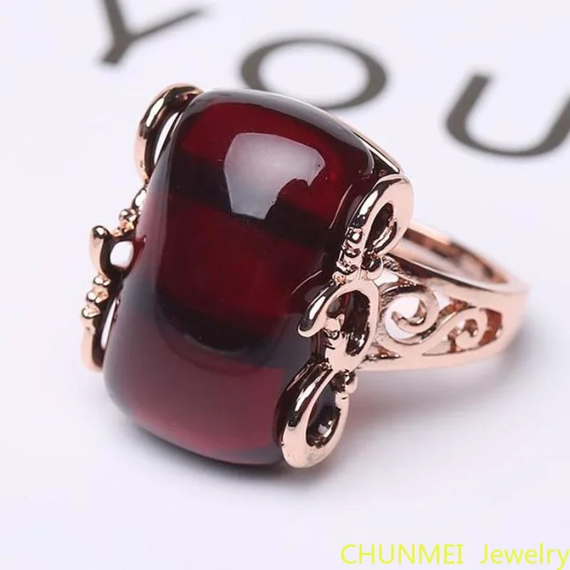 Natural Baltic Amber Ring Adjustable Women Blood Ambers Rings Girlfriend Mom Gifts Honey Wax Succinum Ring Jewelry Accessories