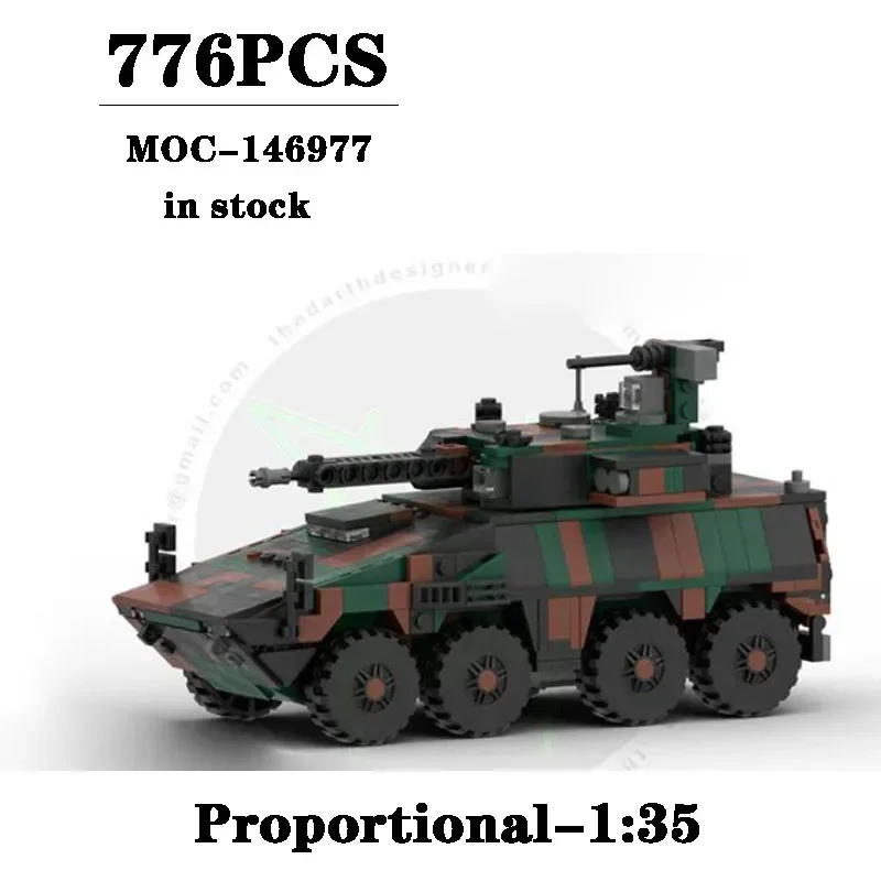 

Строительный блок MOC-146977 основной боевой танк Масштаб 1:35 модель 776 шт. детский подарок на день рождения Рождественская игрушка