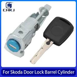 CHKJ Left Car Door Lock Barrel Cylinder For VW Skoda Octavia 2005-2008 OEM 1Z0837167C 6Y0898167E With 1 Key