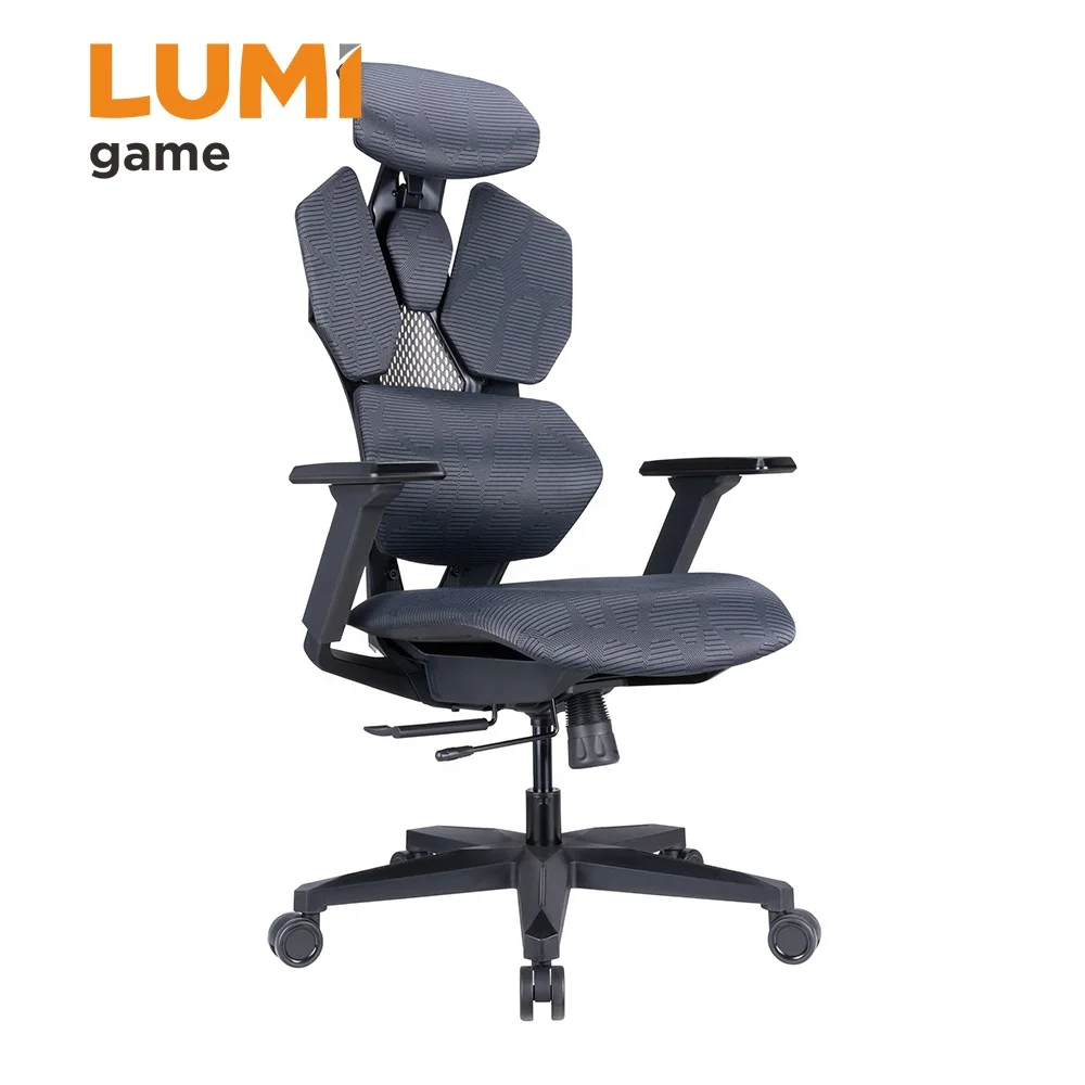 CH09-9 Comfy Mesh Gaming Chair With 4D Armrests Adaptive Backrests Ergonomic Recliner Computer Chair