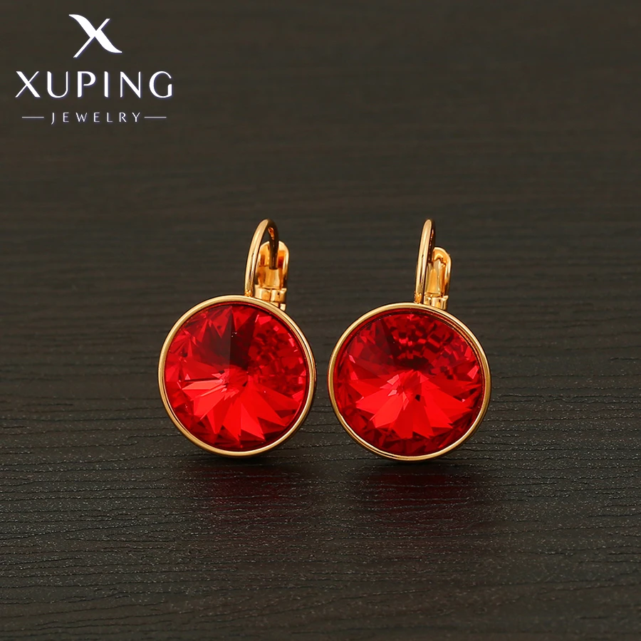 Xuping Jewelry Fashion Pupular Gold Color Round Crystal Earring of for Women Girl Christmas Gift A00607186