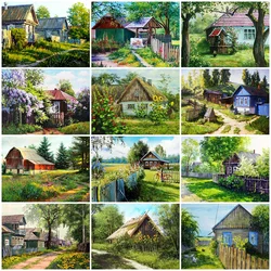Diamond Embroidery House Rhinestone Kit Diamond Painting Village Landscape Mosaic New Arrival Cross Stitch Wall Art