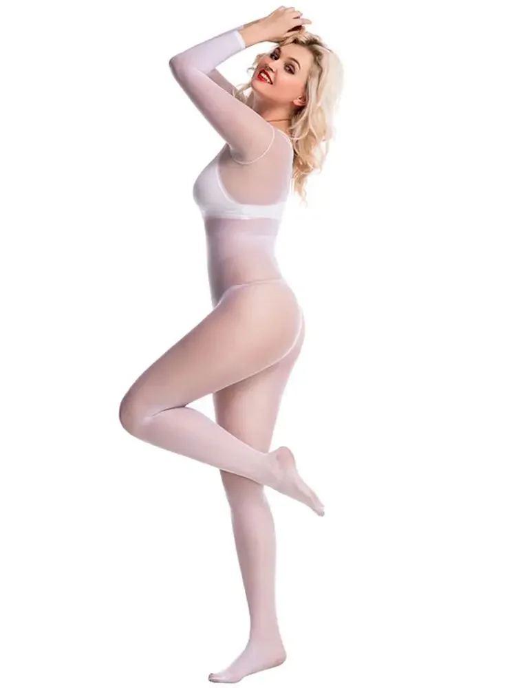 للجنسين ثلاثية الأبعاد رقيقة جدا مات بوديستوكينج الجوارب مثير شفافة طويلة الأكمام ارتداءها بذلة يوتار الملتصقة الملابس الداخلية Unitard #3