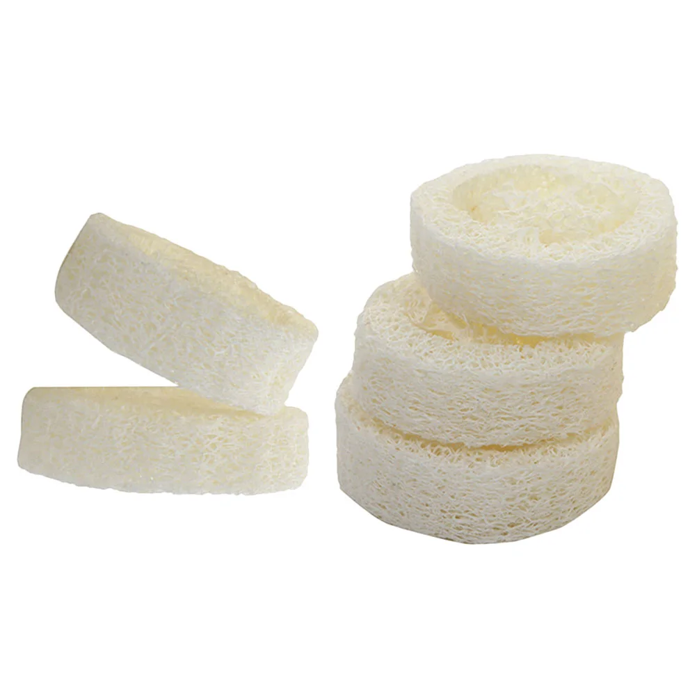 5 Pcs Bath Wipe Brush Loofah Cuts Soap Holder Base Tray Natural Sponge Sponges Slices