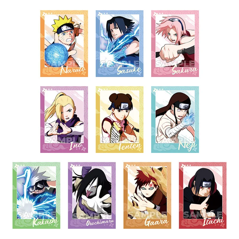 ناروتو اوتشيها ساسوكي ساكورا جارا هيوجا نيجي نارا تيماري ميناتو ترخيص رسمي سلسلة المعركة ورق التصوير الفوتوغرافي 10 قطعة/المجموعة