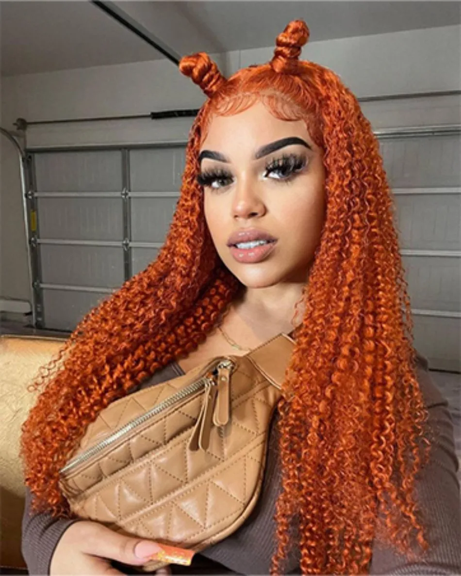 الزنجبيل 350 خصلات الشعر المستعار الإنسان 13X6 Hd الدانتيل الباروكات الأمامية موجة عميقة 100% شعر الإنسان 250 الكثافة للنساء قبل قطعها الباروكات البرازيلي