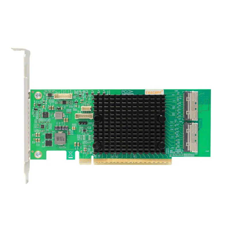 CEACENT CNT52PE16 PCIe5.0 Retimer NVMe Adapter, Two x8 MCIO Connector, PCIe 5.0 x16 Enabled NVMe Gen5.0 SSD or PCIe 5.0 Device