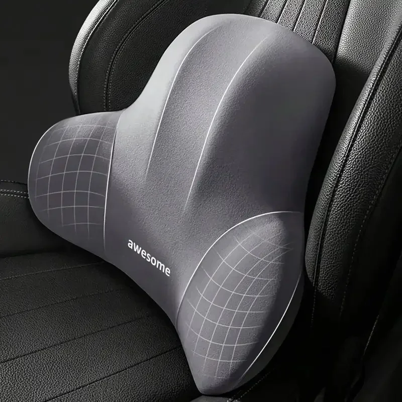 Car Memory Foam Headrest Lumbar Support Cushion Ergonomic Neck Protection Lower Back Pillow Universal Fit for Cars Car Interior