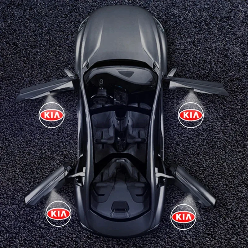 4pcs Car Door Logo Projector Induction Magnetic Welcome Lamp For Kia Rio 3 Soul Picanto EV6 Cerato Niro  Forte Ceed Cadenza