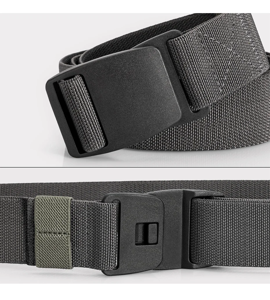 Maikun Großer Stoff-Herrengürtel für die Arbeit, kein Loch, Nylon-Gurtband, Kunststoff-Schnallengürtel, Militär-Nylon-Mischgewebegürtel – Detail 8