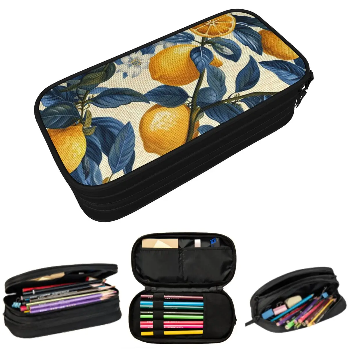 

Яркий пенал с художественным принтом в виде лимона для мальчиков и девочек, подарок, коробка для ручек, сумка для карандашей, канцелярские принадлежности, сумка-держатель для ручек