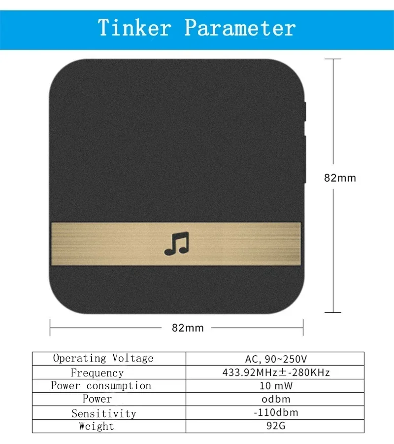 Imagem -04 - Universal sem Fio Wifi Campainha da Porta ac 110220v Inteligente Campainha Interna Eua ue Reino Unido Plug Forintercom Campainha de Vídeo Inteligente