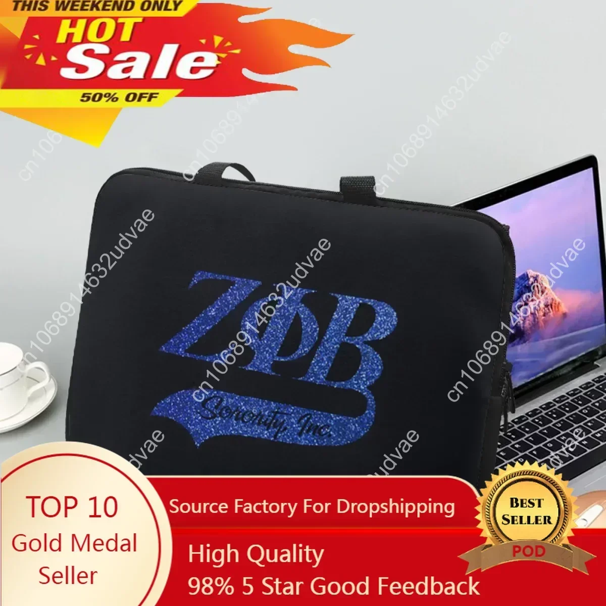 

New Laptop Bag Case Cover Handle Zeta Phi Beta Sorority Designer Casual Computer Handbags Travel Women Shoulder Tablet Bag Gift