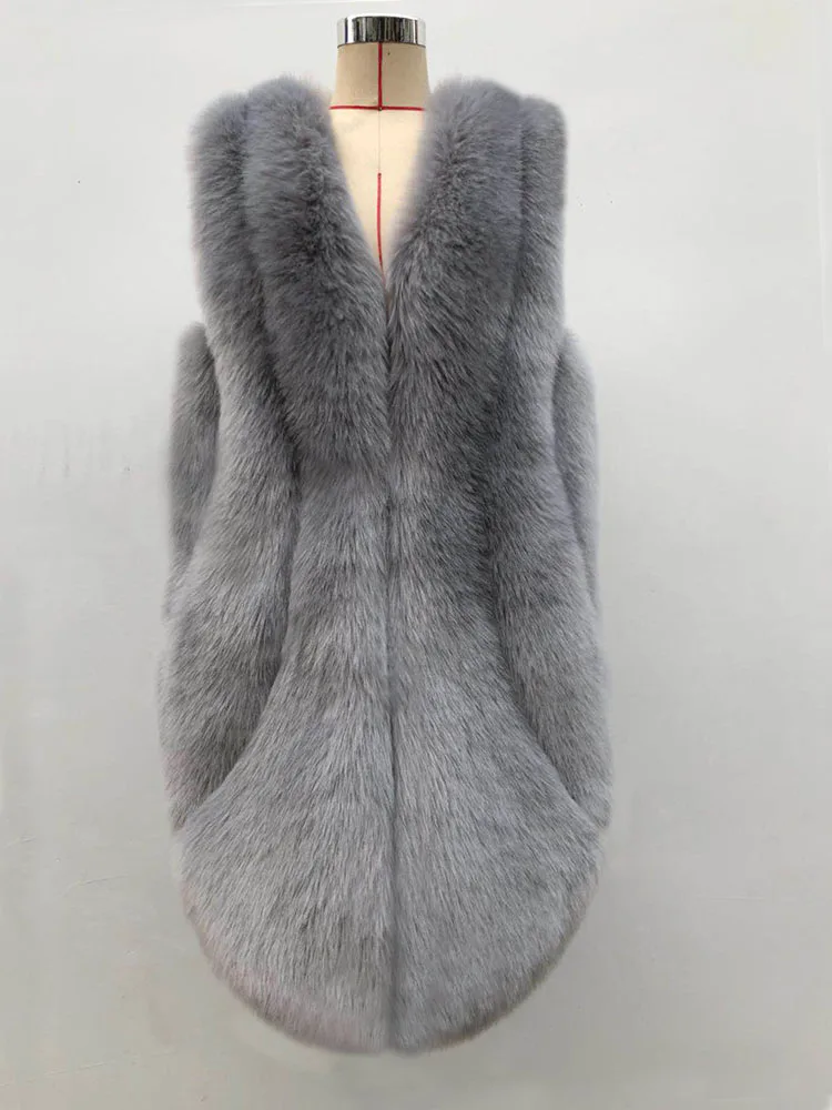 ZADORIN NEW Luxury Winter Faux Fur Vest Women Faux Fur Gilet Furry Thick Warm Fur Coat Female High Street Long Fur Jacket Coats