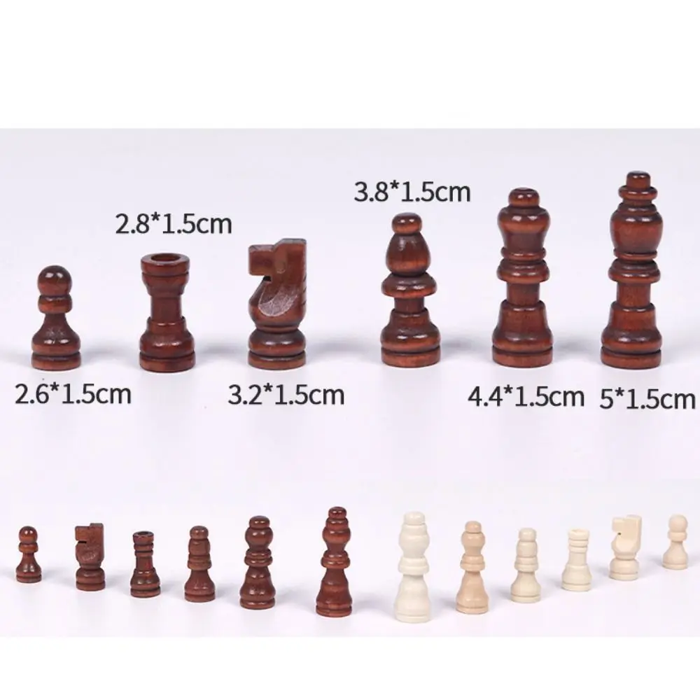 

New Wood Wooden Chess 32 Pieses Chess Pieces Only No Board King Height Chess Wood Chessmen