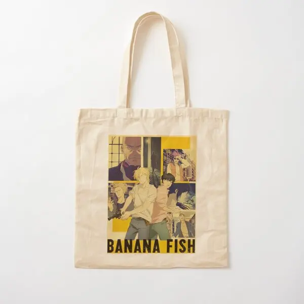 Banana Fish Inspection Time Cotton  Canvas Bag Women Tote Ladies Travel Reusable Printed Shoulder Bag Grocery Fabric Fashion