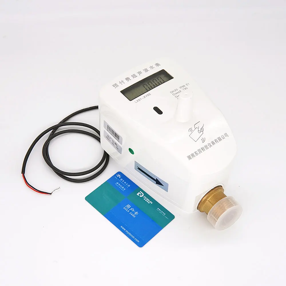 

DN15 Ultrasonic Water Meter Flowmeter IC Card Prepaid Cold Smart Flow Meters Reading Multi Jet Agua Waterproof LCD Display