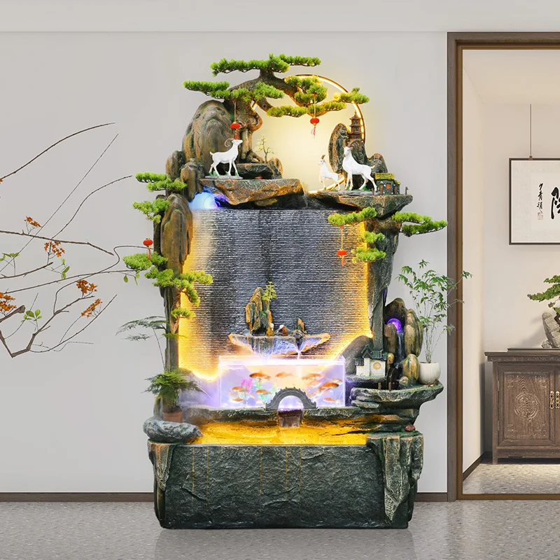 Rockery flowing water fountain living room fish tank decorative ornaments entrance water feature