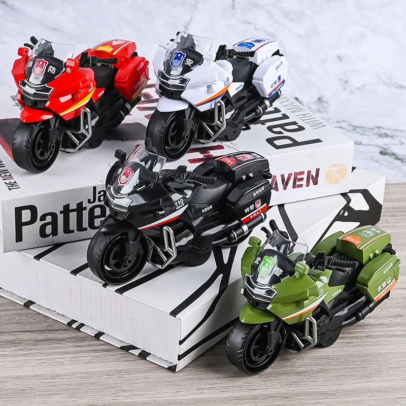 

Car Model Children's Inertia Friction Motorcycle Fire Police Car Boy Friction Powered Cars Push Fidget Toy