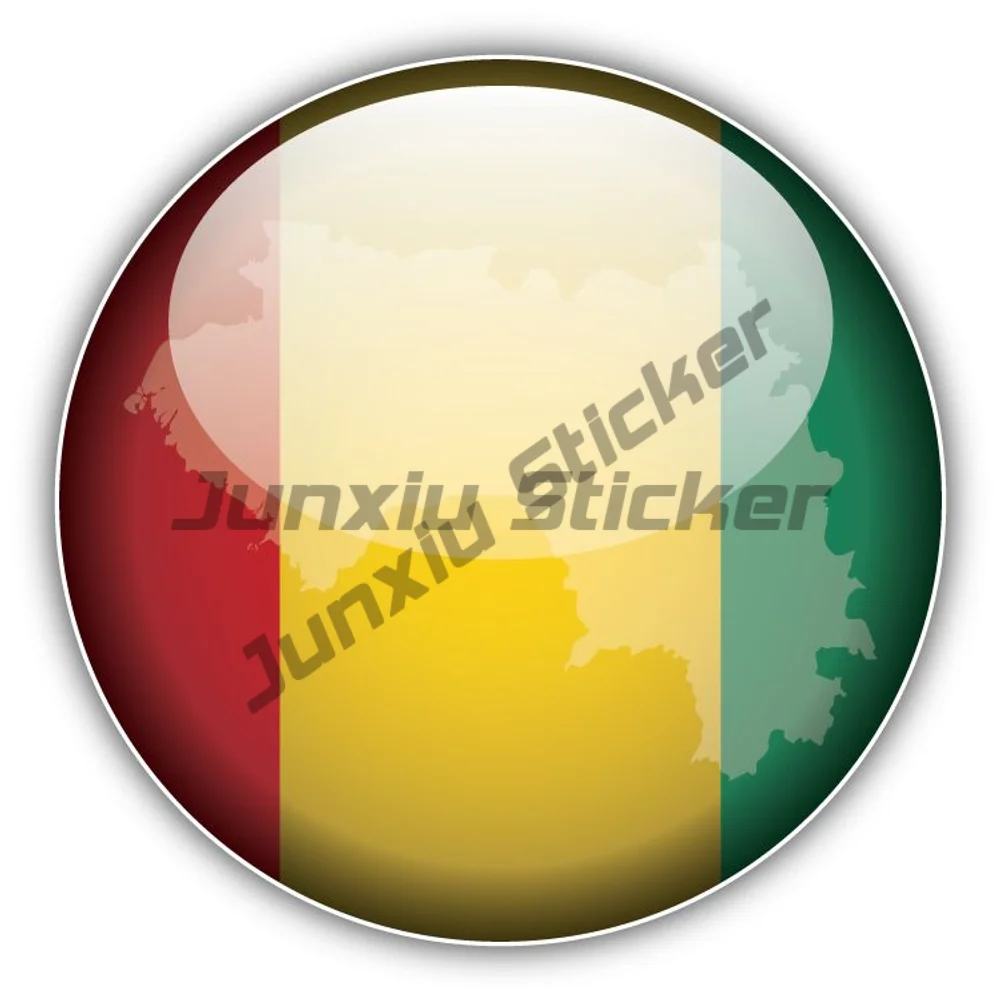 

Guinea Map Flag Glossy Label Sticker Anti Scratch Exterior Car Decal Accessories For Car Body Suv Bodywork Windshield Guitar Pvc