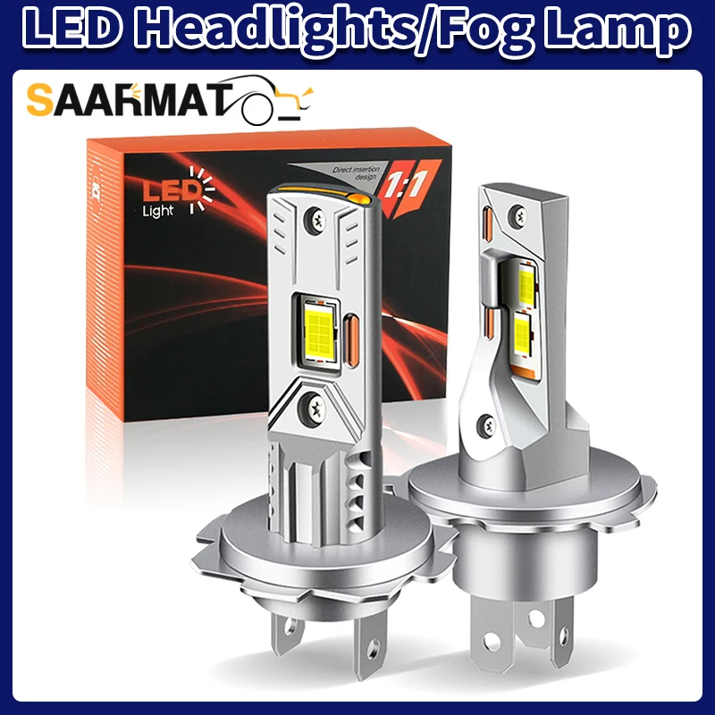 1pc/2pc 9005 H1 H4 9003 HB2 H7H11 Led White Headlight Bulb Fog Lamp Hi/Lo Beam For Auto/Motorcycle Light Replacement Accessories