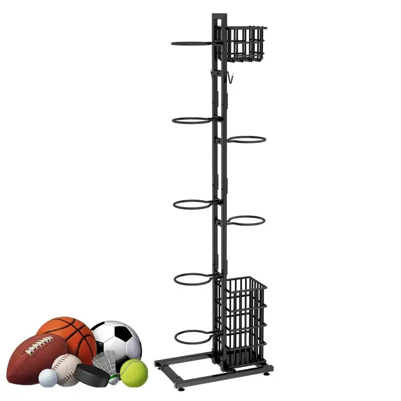 

Basketball Storage Rack Rustproof Basketball Organizer Rack Multi-layer Floor-standing Storage Basket Football Display Rack